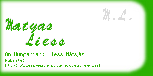 matyas liess business card
