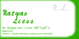 matyas liess business card